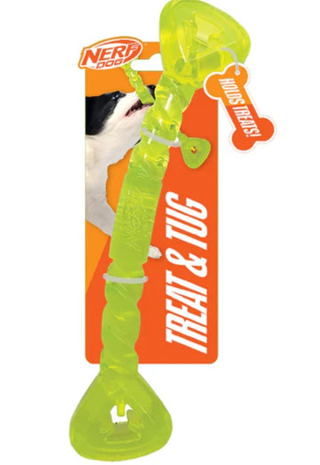 Nerf Dog Bone Tug Interactive Treat Dispenser Dog Toy - Green